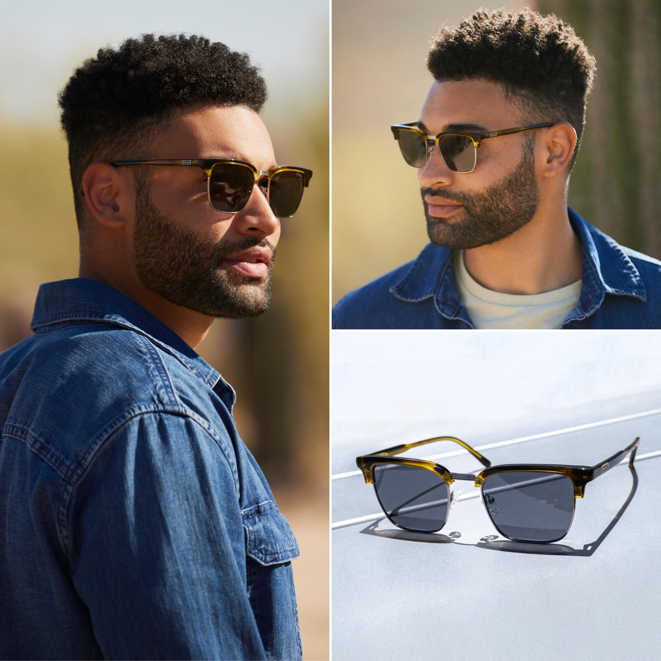 WearMe Pro - Modern Semi-Rimless Rectangular Polarized Trendy Sunglasses for Men and Women - Image 4