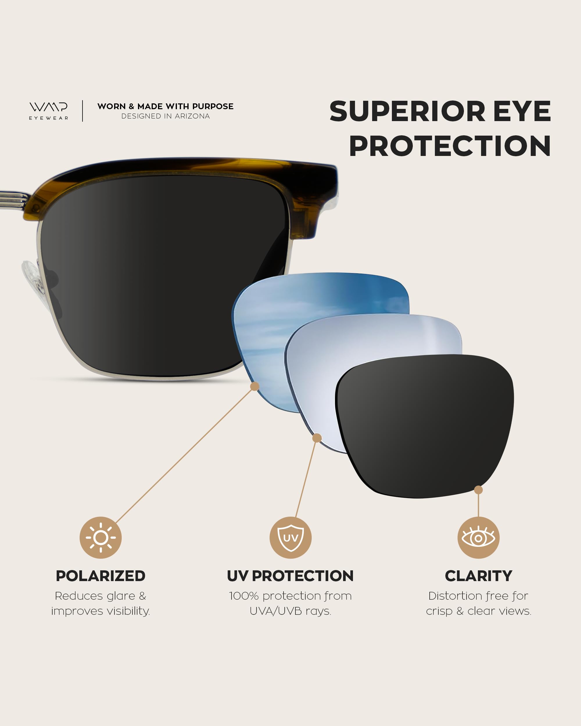 WearMe Pro - Modern Semi-Rimless Rectangular Polarized Trendy Sunglasses for Men and Women - Image 5