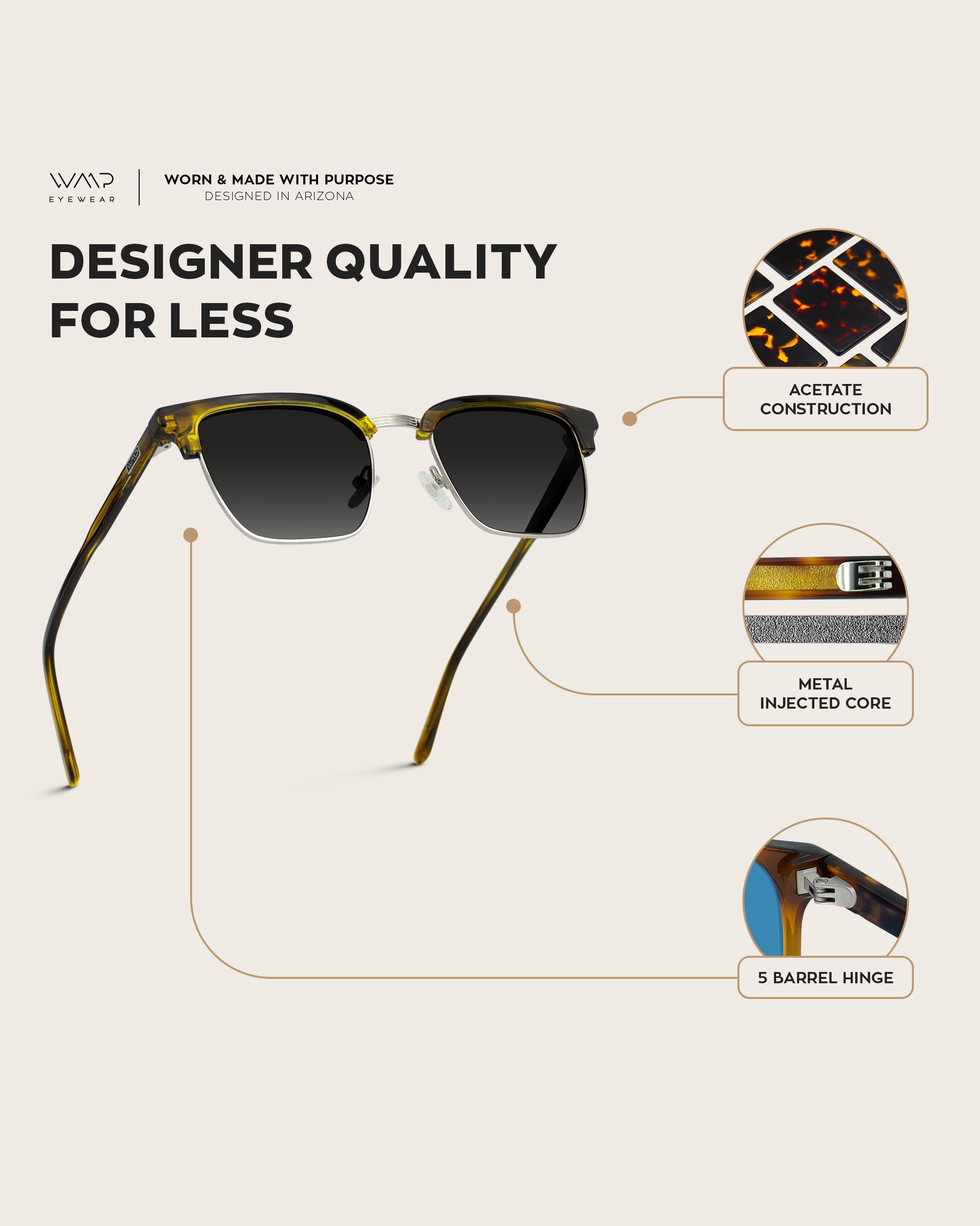 WearMe Pro - Modern Semi-Rimless Rectangular Polarized Trendy Sunglasses for Men and Women - Image 6
