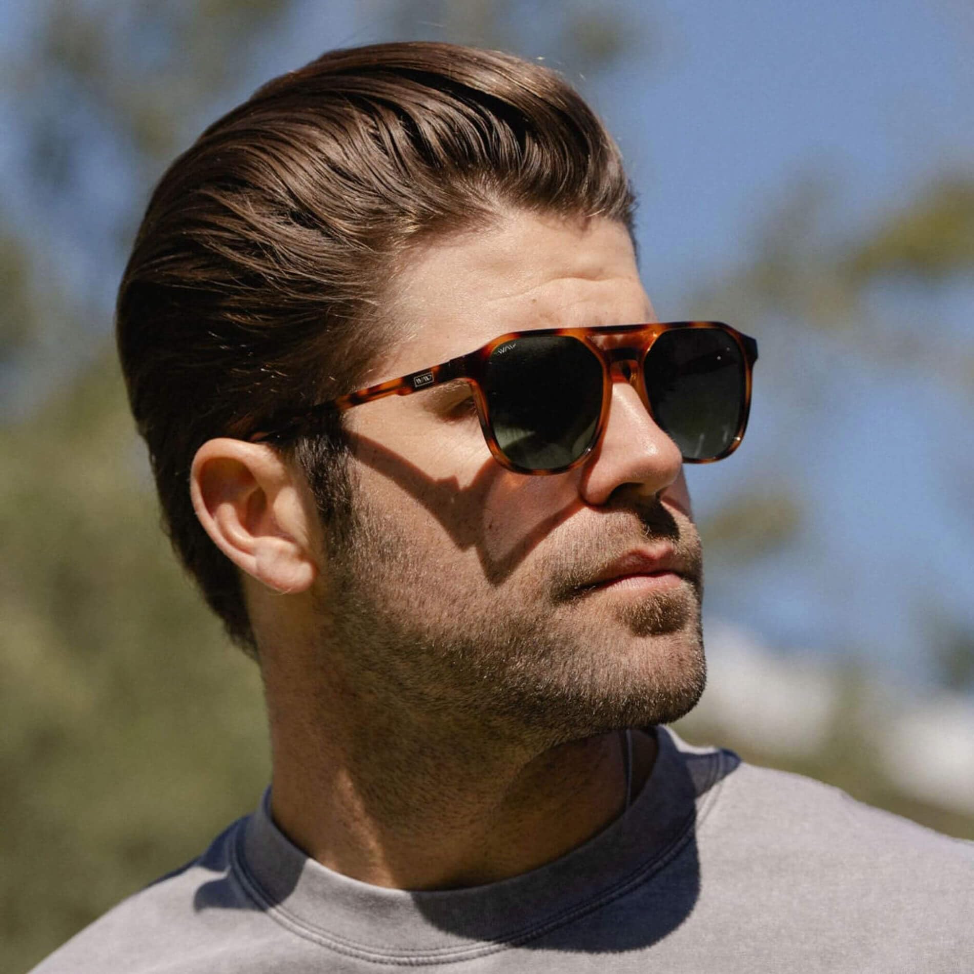 WearMe Pro Polarized Double-Bridge Large Rectangular Unisex Sunglasses - Image 3