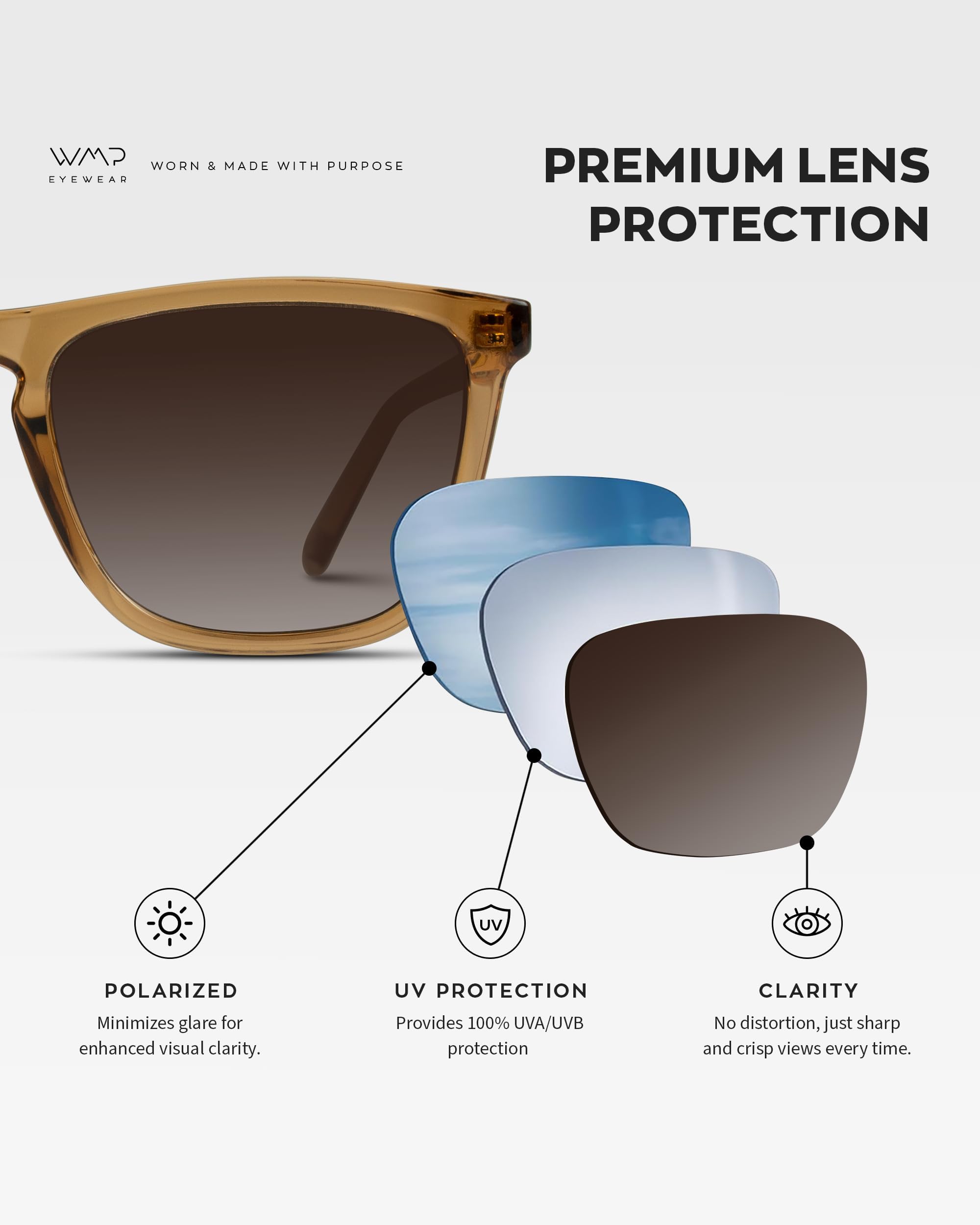 WearMe Pro - Polarized Lens Square Modern Sunglasses for Men - Image 4