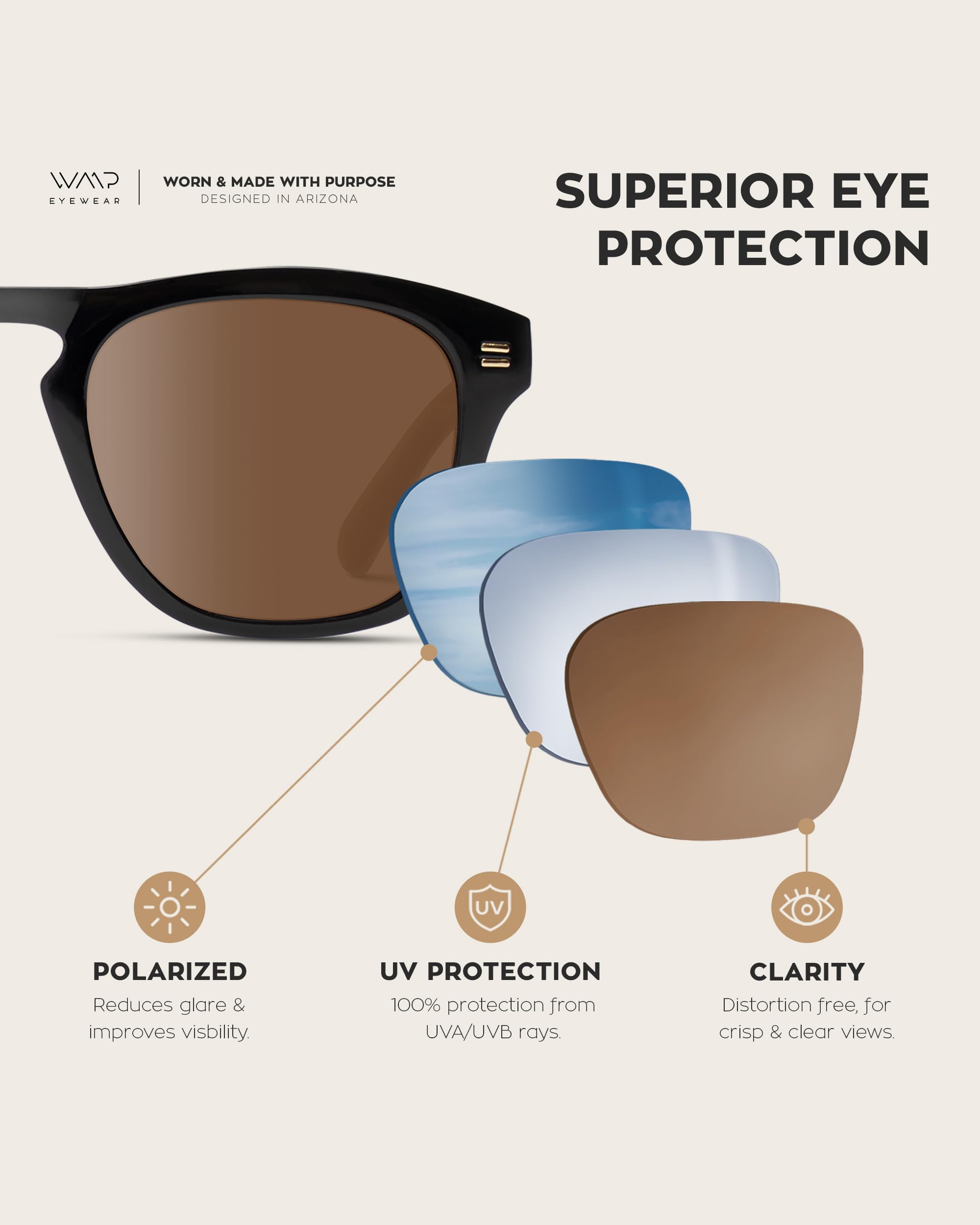 WearMe Pro - Polarized Retro Large Rectangular Mens Sunglasses - Image 4