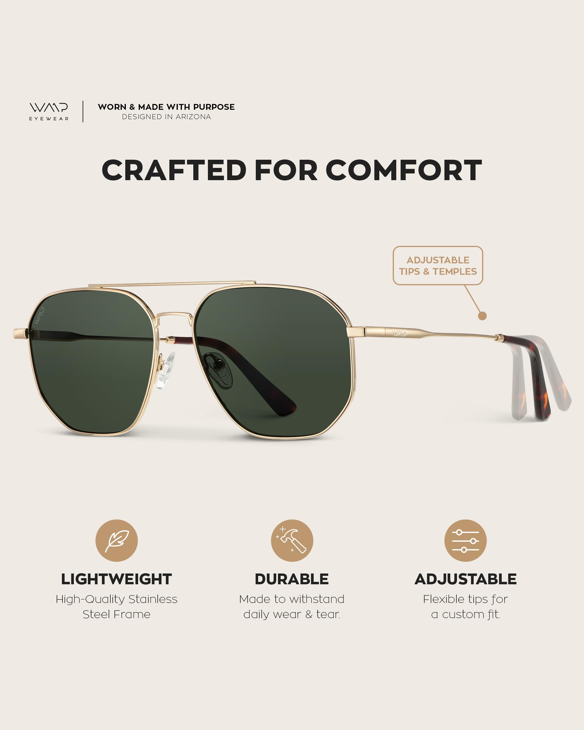 WearMe Pro Premium Quality Aviator Sunglasses for Men - Lightweight Durable Design with UV Protection - Image 5