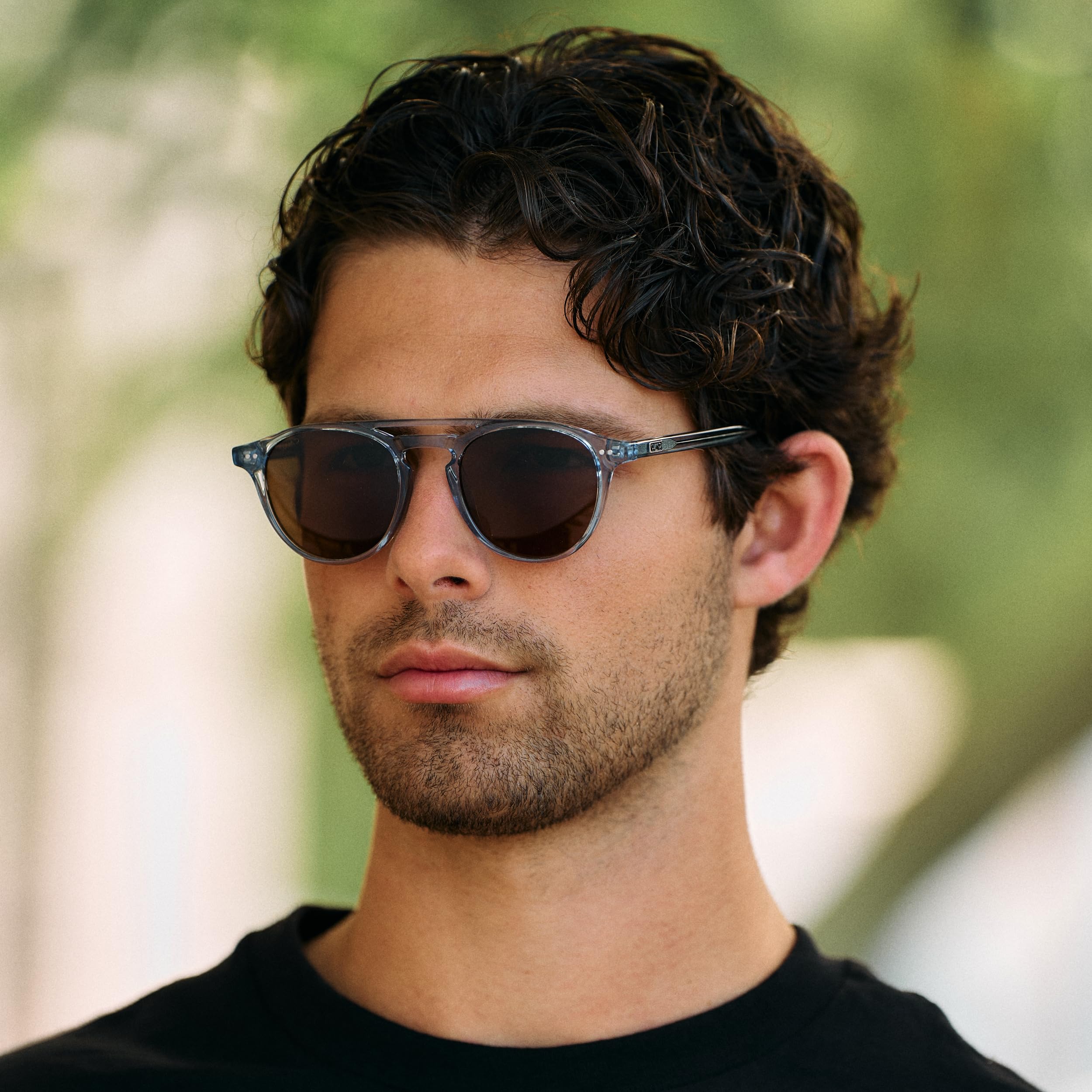 WearMe Pro - Urban Men's Square Sunglasses – Narrow Fit: Double Bridge Design, Modern Round Frames & Polarized Lenses - Image 3