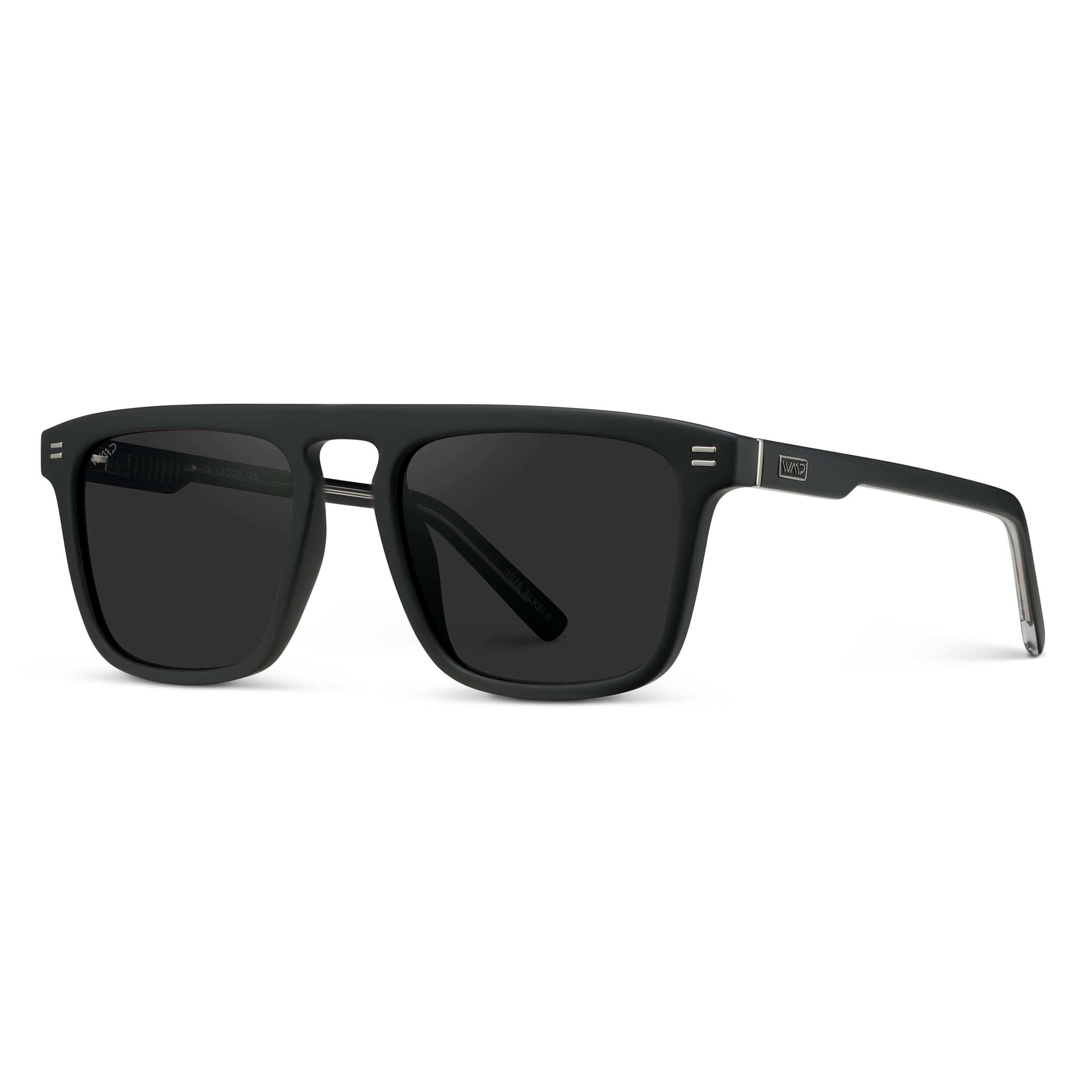 WearMe Pro WMP Eyewear - Men's Polarized Bold Geometric Flat Top, Key Hole Design, Acetate Frame Sunglasses - Image 4