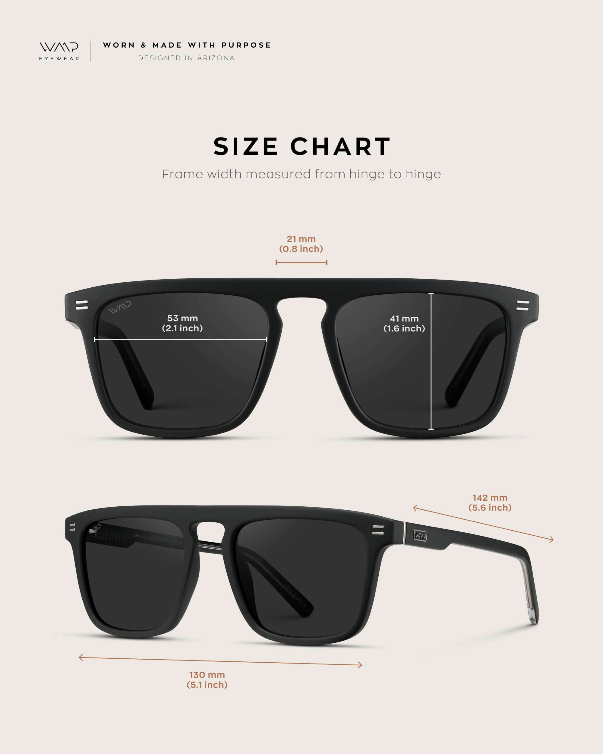 WearMe Pro WMP Eyewear - Men's Polarized Bold Geometric Flat Top, Key Hole Design, Acetate Frame Sunglasses - Image 7