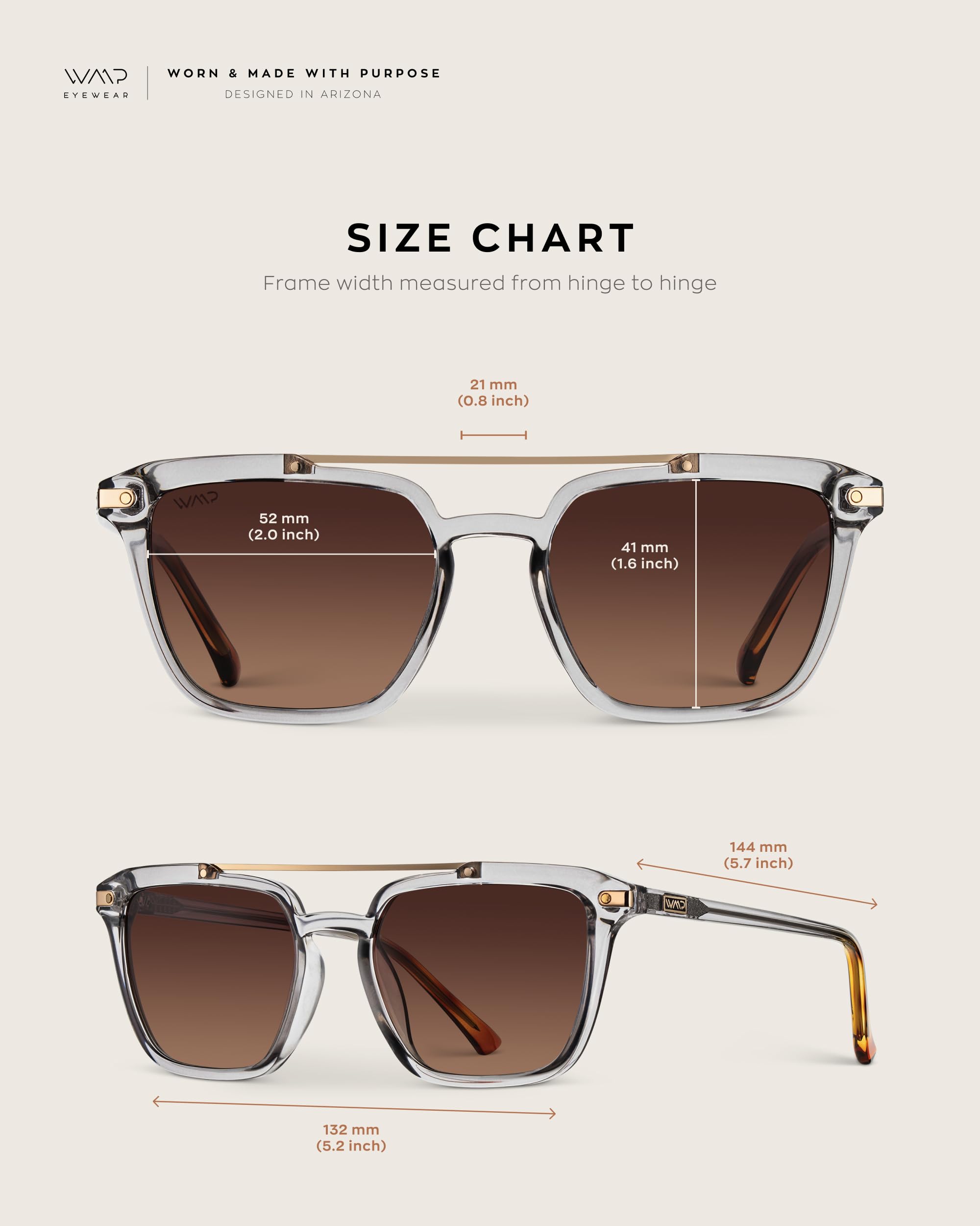 WearMe Pro WMP Eyewear - Modern Men's Square Aviator Sunglasses - Double Metal Bridge with Polarized Lens - Image 6