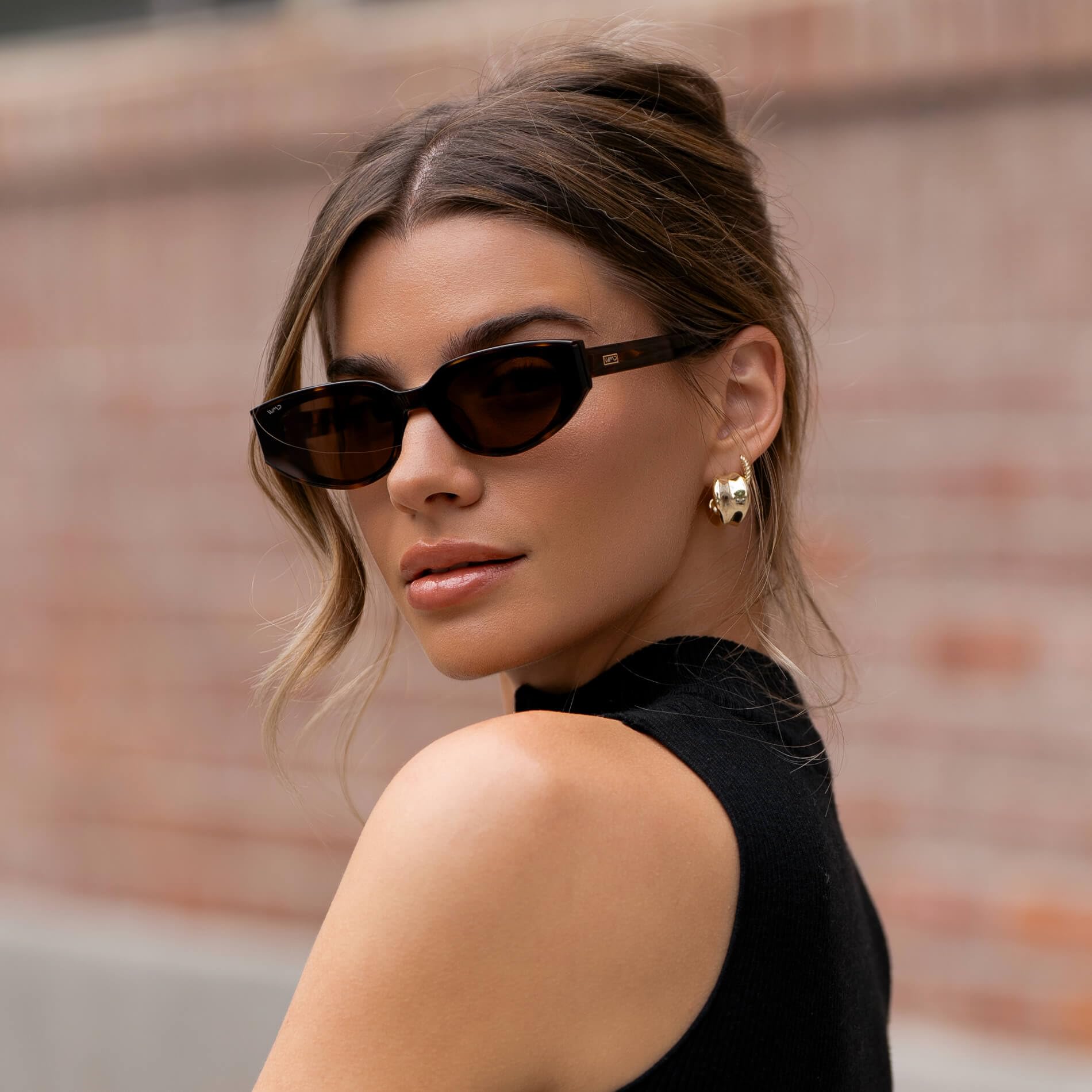 WearMe Pro - Women’s Narrow Cat-Eye Sunglasses: Acetate Frame and Anti-Reflective Lenses - Image 3