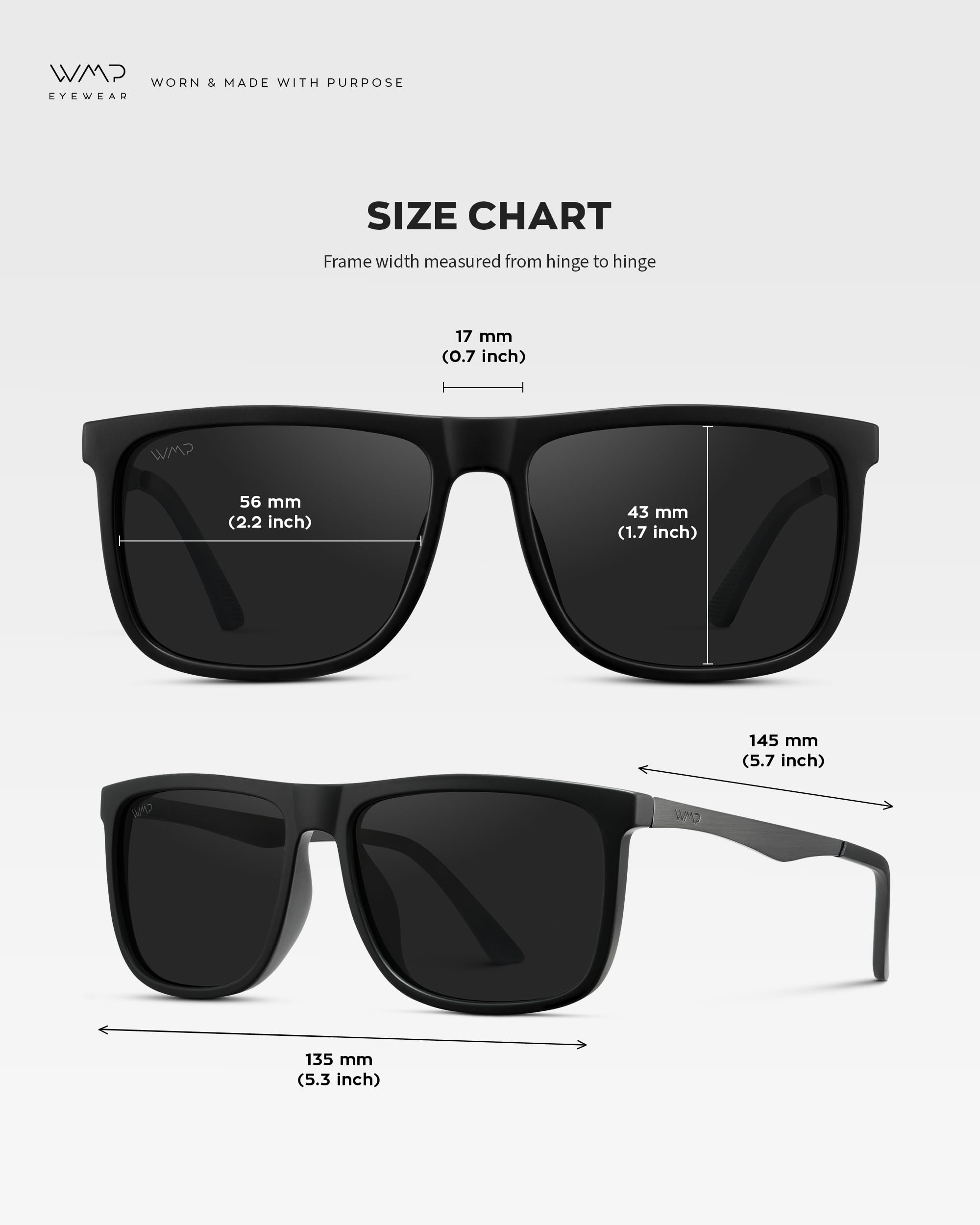 WMP Eyewear - Men's Polarized Flat Top Square Sunglasses - Image 6