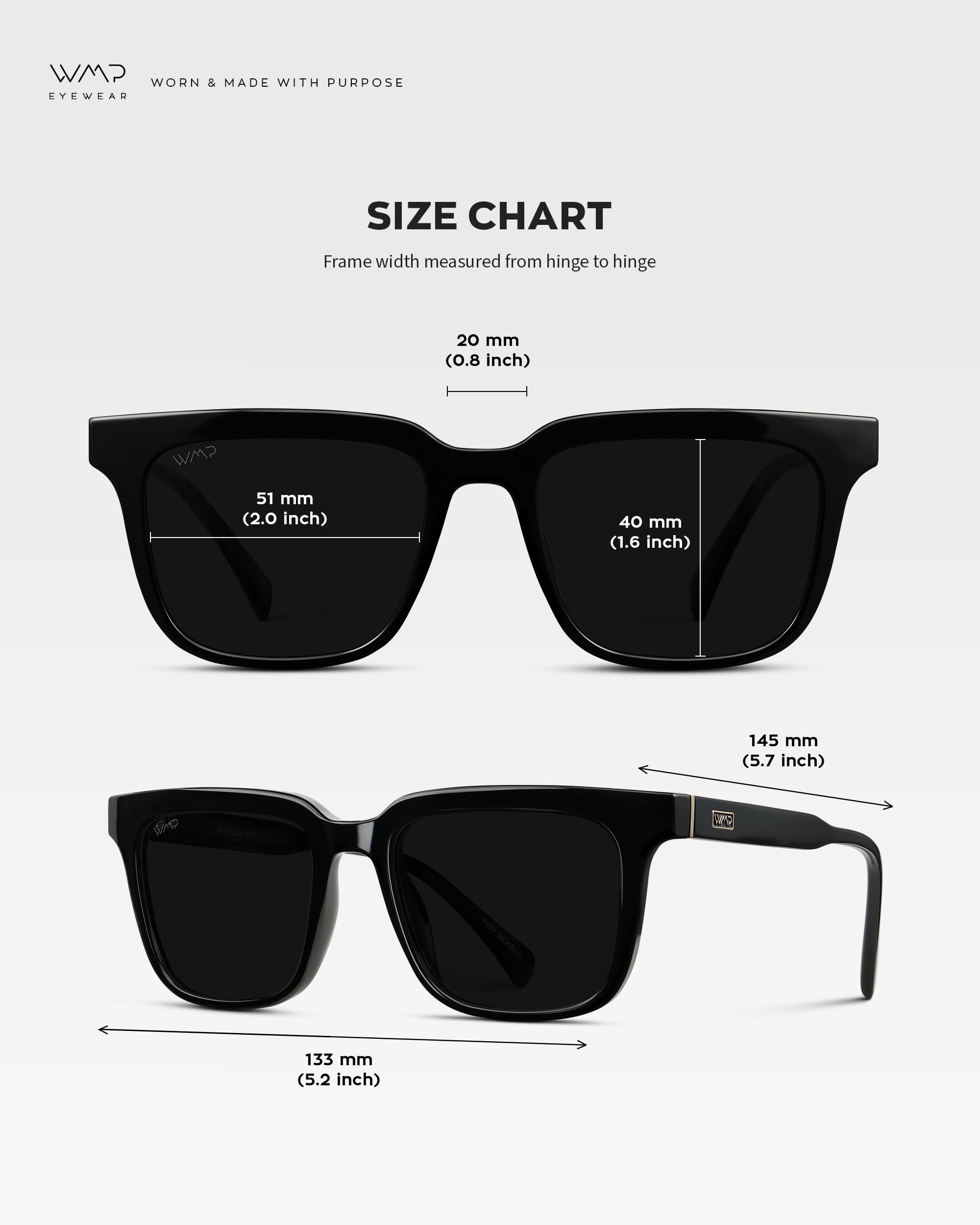 WMP Eyewear - Men's Polarized Sunglasses: Bold Modern Square Design, Acetate Frame, UV Protection - Image 6
